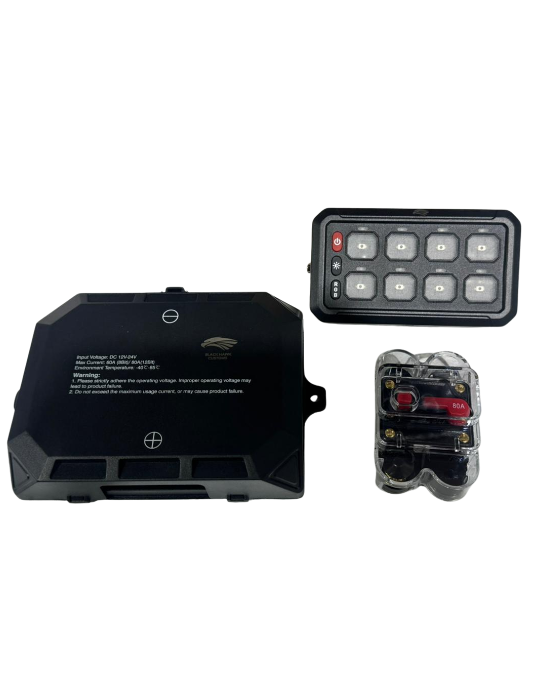 Black Hawk Customs 8 Gang Bluetooth Switch Panel